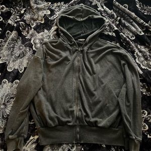 grey hoodie zip up jacket